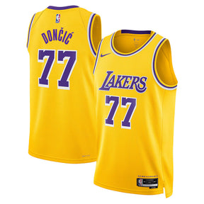 Luka Dončić - Camisa NBA Los Angeles Lakers Icon Edition 2024 - Dourada - Unissex