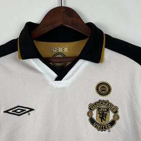 Camisa Manchester United 01/02 Modelo Retrô 100 Anos Masculina- Braca e preta, Dourada e Preta Dupla Face | Futmantos